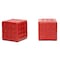Baxton Studio Siskal Red Modern Cube Ottoman, PK2 72-4036 - alternate 1